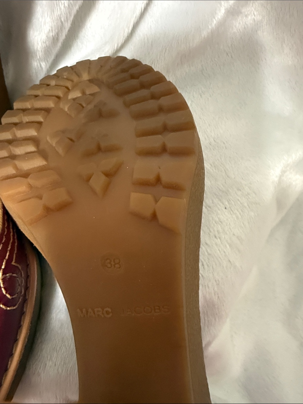 Marc By Marc Jacobs Burgundy Platform Chunky Heel Sandals - Picture 10 of 14